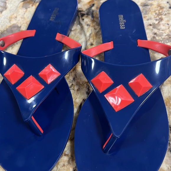 Melissa Shoes Blue / Coral Jelly Multicolor Sandals size 9 - Picture 12 of 13